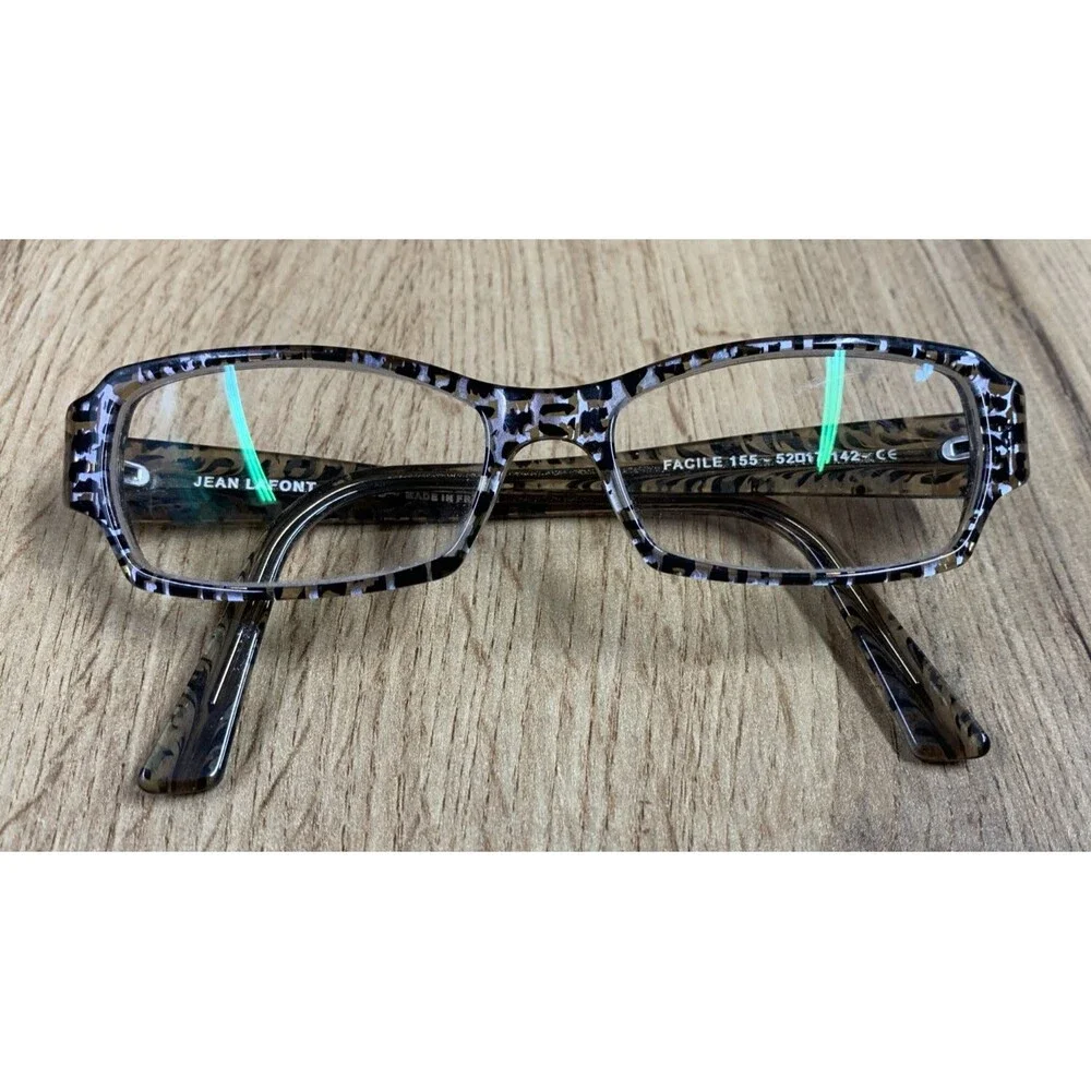 JEAN LAFONT eyeglasses CHEETAH PRINT RECTANGLE  glasses frame MOD: FACILE 155